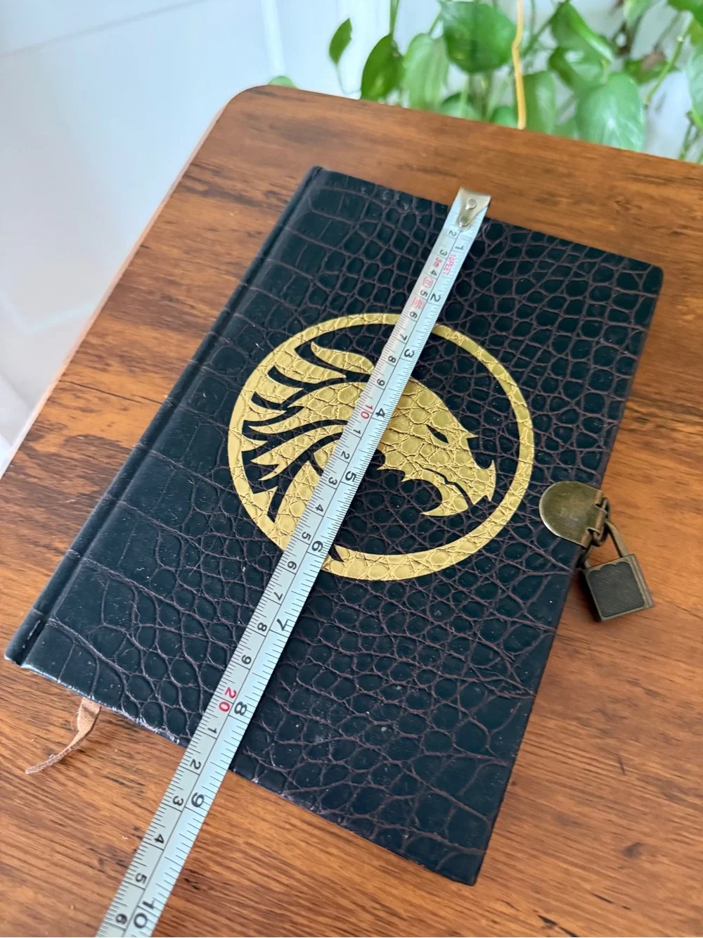 Tangerine Black Journal with Gold Dragon Emblem